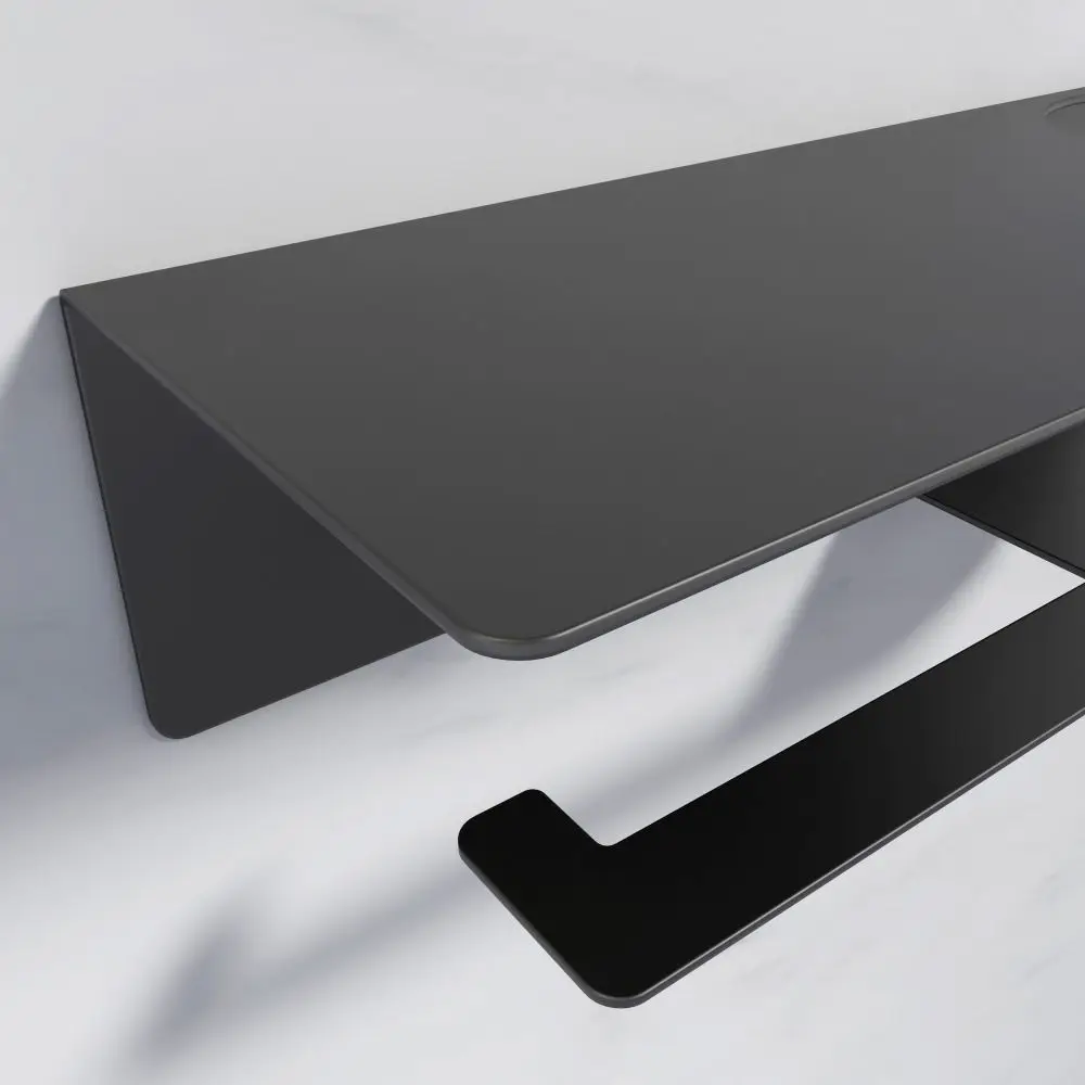 حامل ورق المرحاض من الفولاذ الكربوني يُثبت على الحائط، حامل ورق المرحاض المريح المقاوم للرطوبة والغبار، حامل مناديل المرحاض للمنزل #4