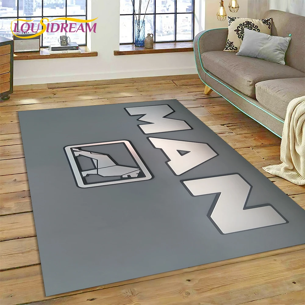 Man Truck Logo 3D Printing Carpet Rug for Bedroom Living Room Home Sofa Decoration,Children Game Large Decor Floor Mat Gift