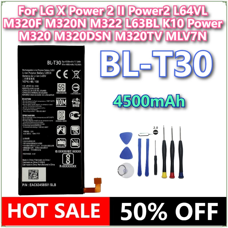 

Совершенно новый аккумулятор BL-T30 4500 мАч для LG X Power 2 II Power2 L64VL M320F M320N M322 L63BL K10 Power M320 M320DSN M320TV MLV7N