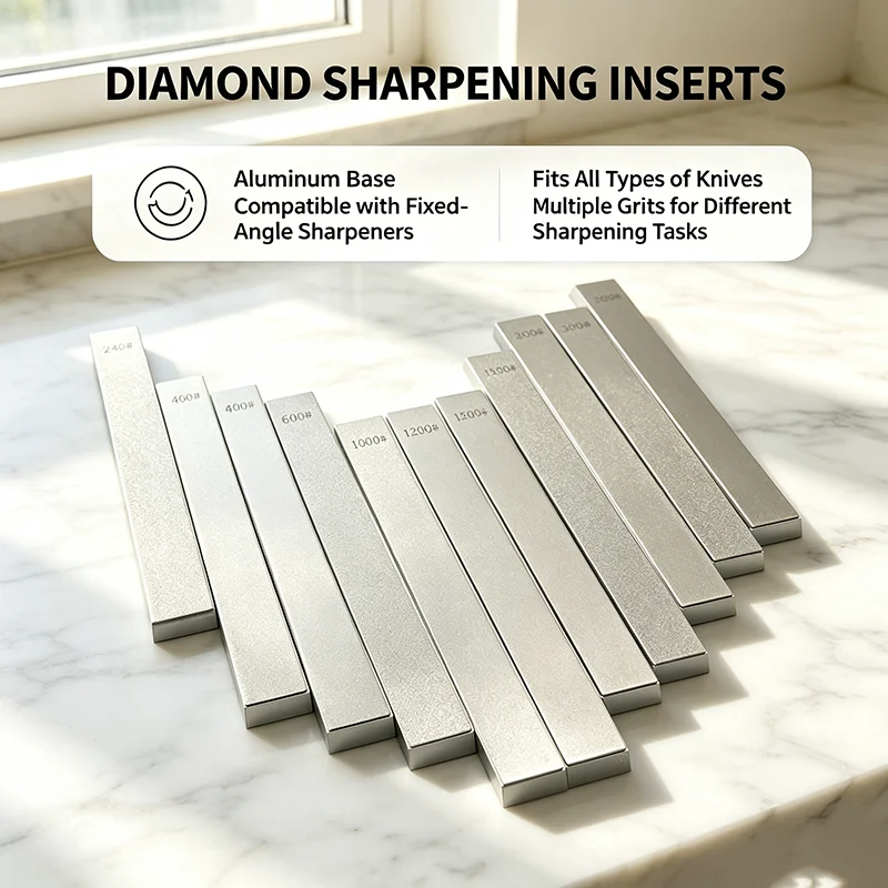 Aluminum Alloy Blank Diamond Sharpening Stones Set 9 Grits 240 To 3000 for Guided Systems Multi‑Blade Knife Edge Sharpening Kit