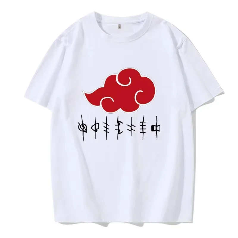 Camiseta unisex europea de verano para mujer, camiseta con estampado de nubes Akatsuki, ropa informal cómoda a la moda, camisetas de Hip Hop
