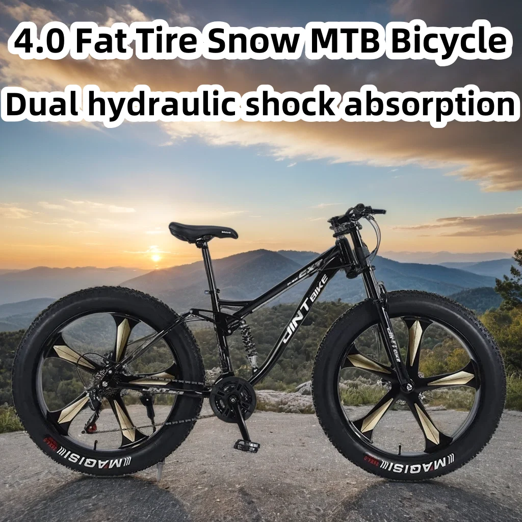 

26-Inch 4.0 Fat Tire Fat Tire Wide Tire Snow Bike Bicycle downhill mountain bike off-road MTB Bike 27speed Dual hydraulic shock