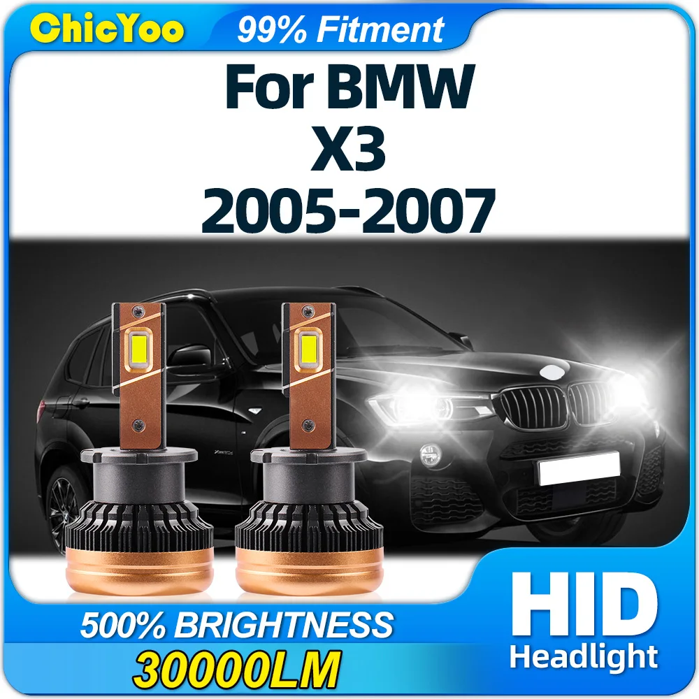 

30000LM D2S LED Headlights HID Bulbs 120W Turbo Auto Lamps 6000K Single Copper Tube Xenon Lights For BMW X3 2005 2006 2007