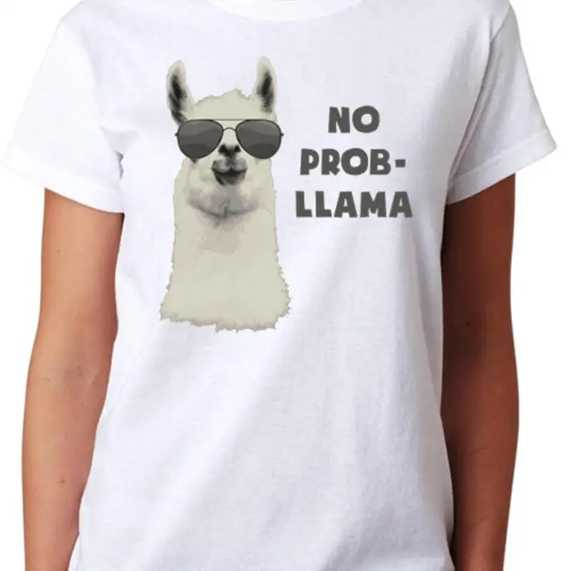 No Problem Prob Llama Ladies T Shirt