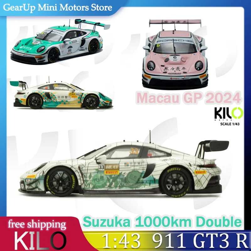 

KILO & Minichamps 1:43 Porsche 911 GT3 R Force 1 Racing Macau GP 2024 & Suzuka 1000km Race Car Models Toy Motorsport Collectors