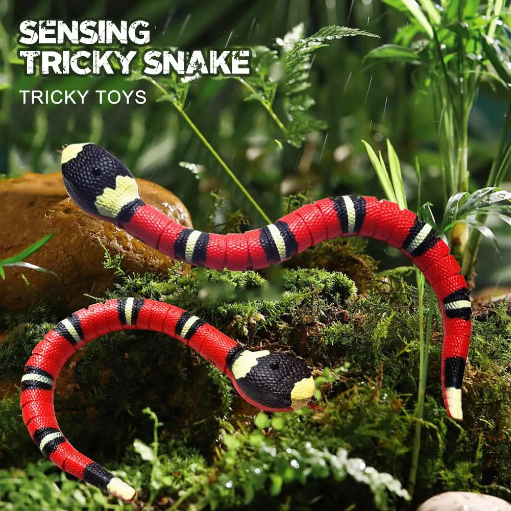 Tricky Snake Cat Toys Interactive Electric Induction Snake Toy Smart Sensing Tease Toys USB Rechargeable Eletronic Snake