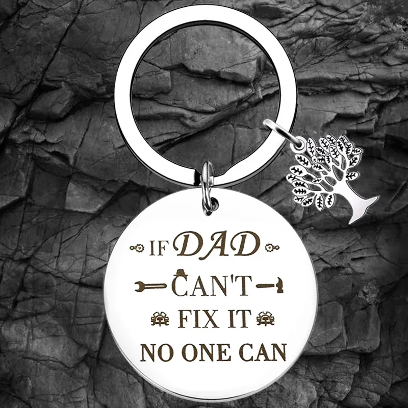 If Dad Can't Fix It, No One Can Keychain Dad Christmas gift Key Chain Pendant Jewelry Fathers Day Gift Daddy Birthday Gift