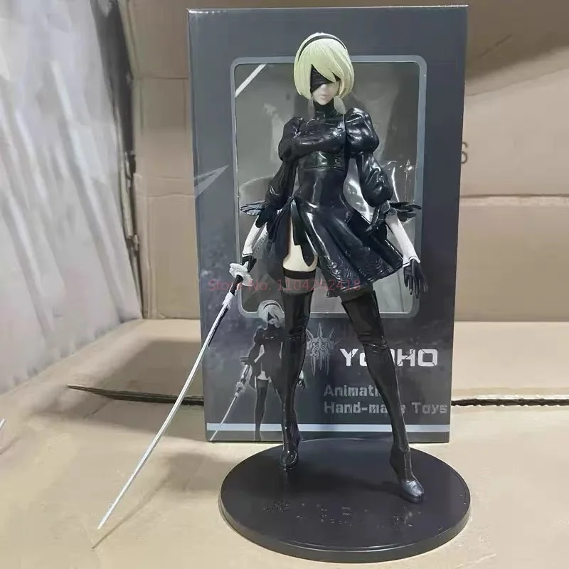 17cm 니어 애니메이션 피규어 9S 2B 스탠딩 액션 피규어 9S 2B 피규어 인형 PVC 모델 장난감 성인 컬렉션 스태츄 선물