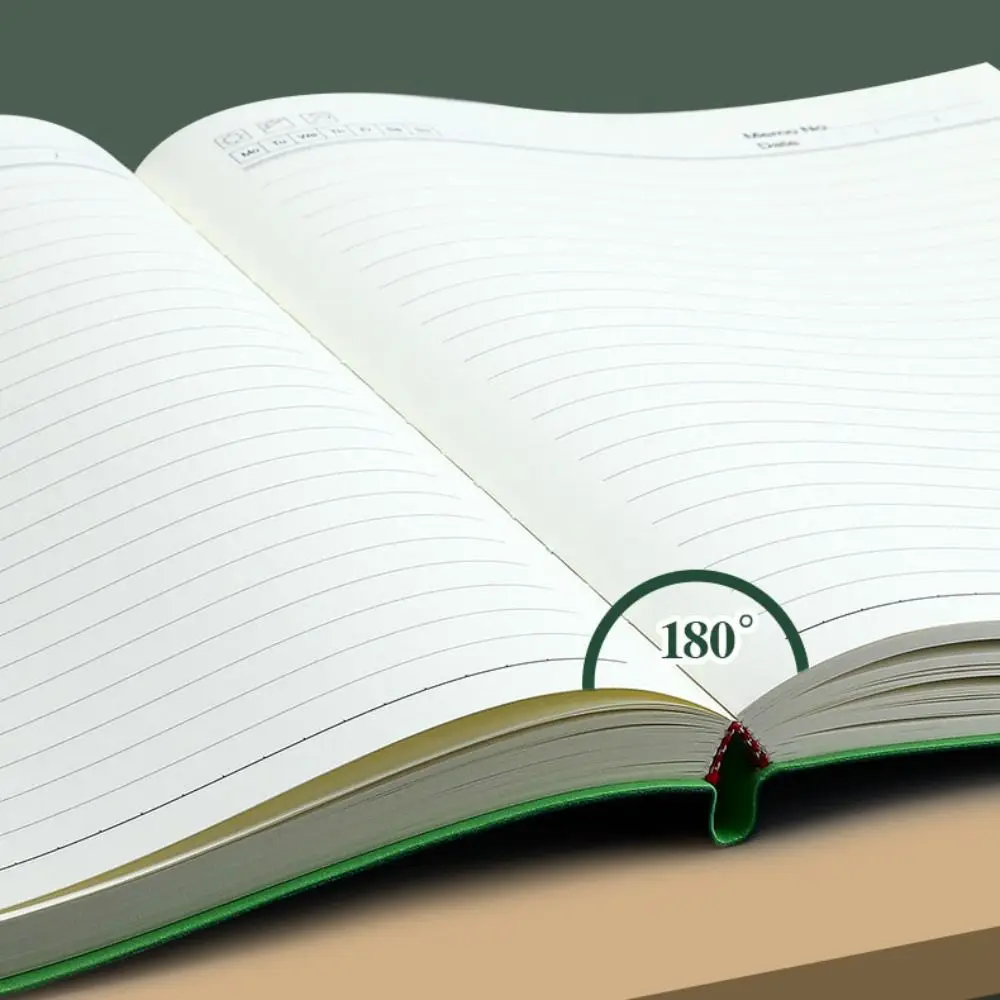 A5 Diary Notebook 280 Pages Minimalist Style Meeting Minutes Book Thick Horizontal Line Work Record Book School Supplies