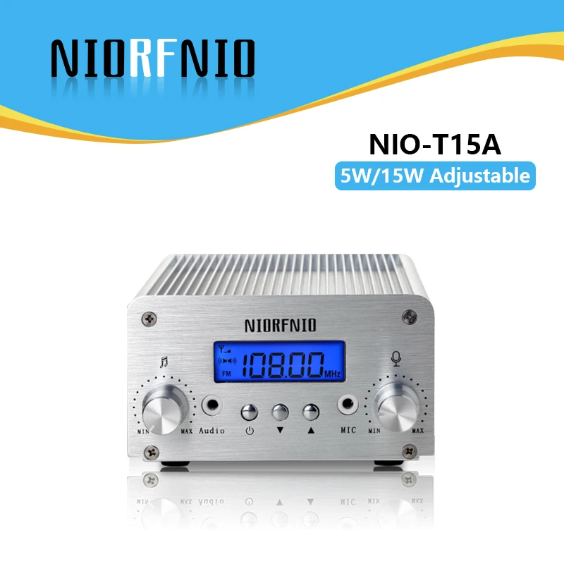 2026 Hot Selling Pll Fm Transmitter 5W/15w FM Broadcast Transmitter Station  NIO-T15 TNC Stereo with 88~108MHZ or 76~96MHZ