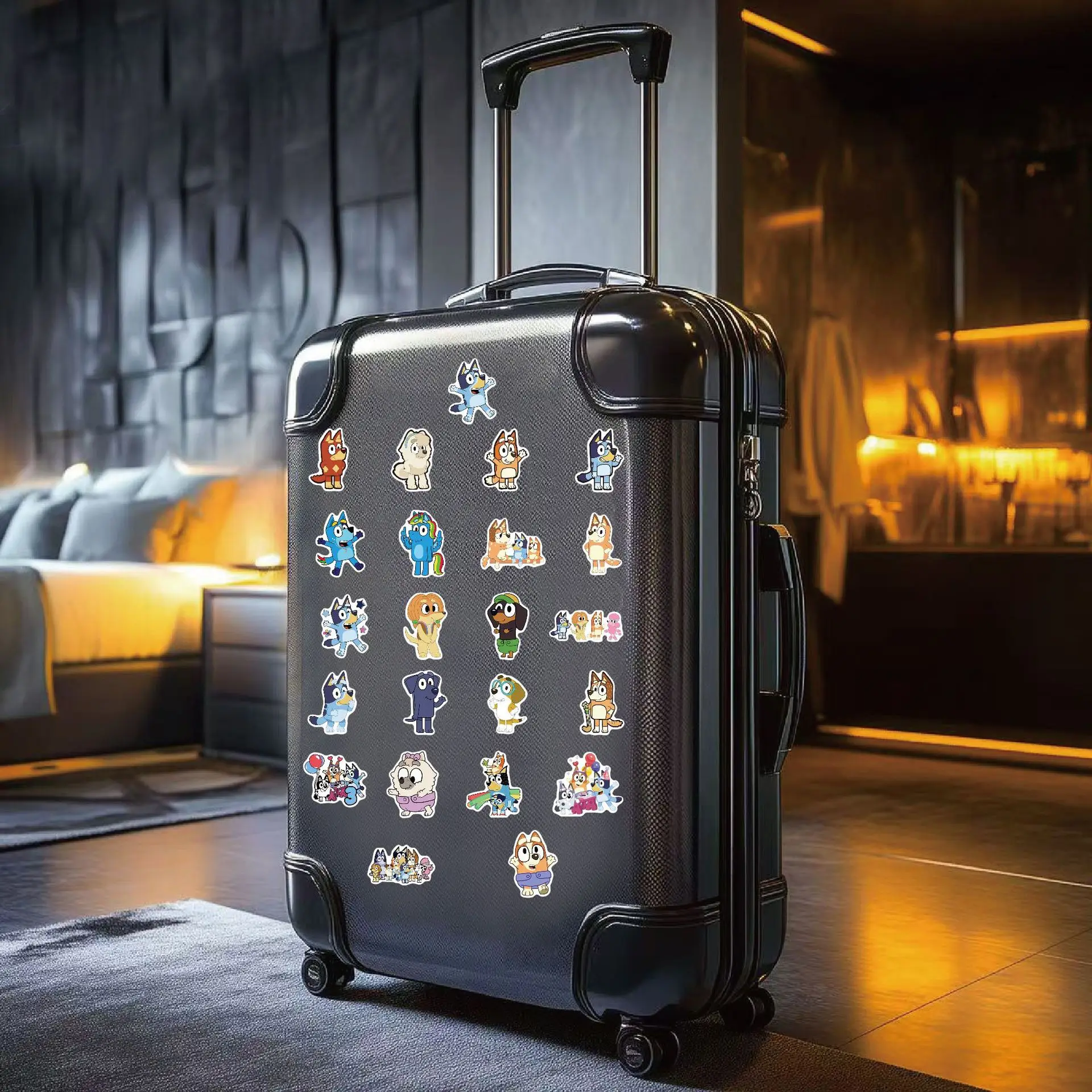 Autocollants de dessin animé Bluey, 2 Styles, 100 pièces, autocollants Graffiti mignons pour bagages, ordinateur portable, tasse d'eau, voiture électrique, cadeau pour enfants