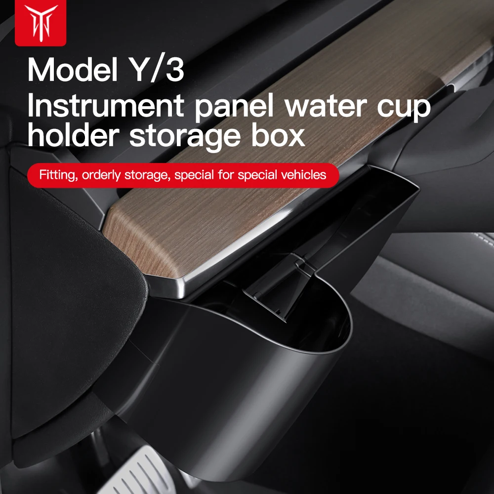 YZ For Tesla Model 3 Y Instrument Panel Water Cupholder ABS Material Car Accessory Storage Box Model Y Accessory