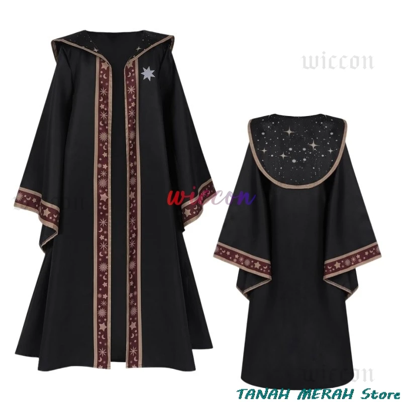 

Wizard Cosplay Costume Medieval White Witch Priest Church Robe Dark Witch Robe Set Halloween Cosplay Costume for Boys Girls