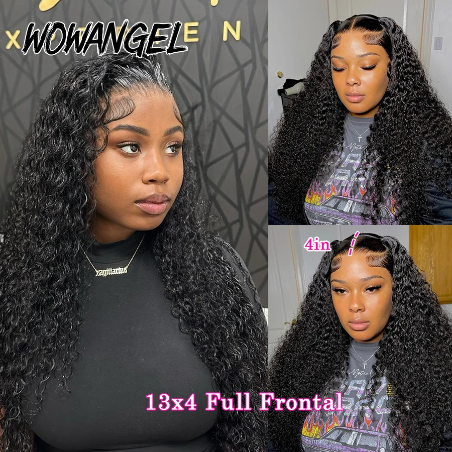 Wow Angel 250% HD parrucca del merletto 13x6 parrucche dell'onda dell'acqua dei capelli umani 13x4 Full Frontal Lace Melt Skins parrucche ricci Pre pizzicate per le donne