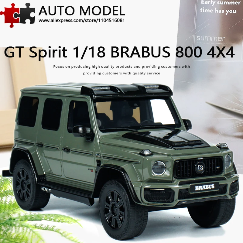 

Babos ‌ Brabus 800 4×4² Stealth Green Simulation Car Model Limited Edition with Display Box Gt Spirit 1:18 Mercedes G63 Modified Car Die-Cast Resin Static Model Ornament Gift for Boys and Adults Toy