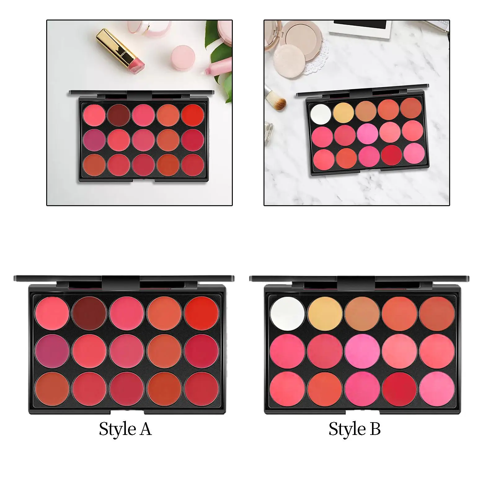 Lippenstift-Palette, Palette, professionelles kosmetisches, nicht klebriges Lipgloss-Make-up-Set, 15 Farben für nackte Lippen, Geschenk für Anfänger