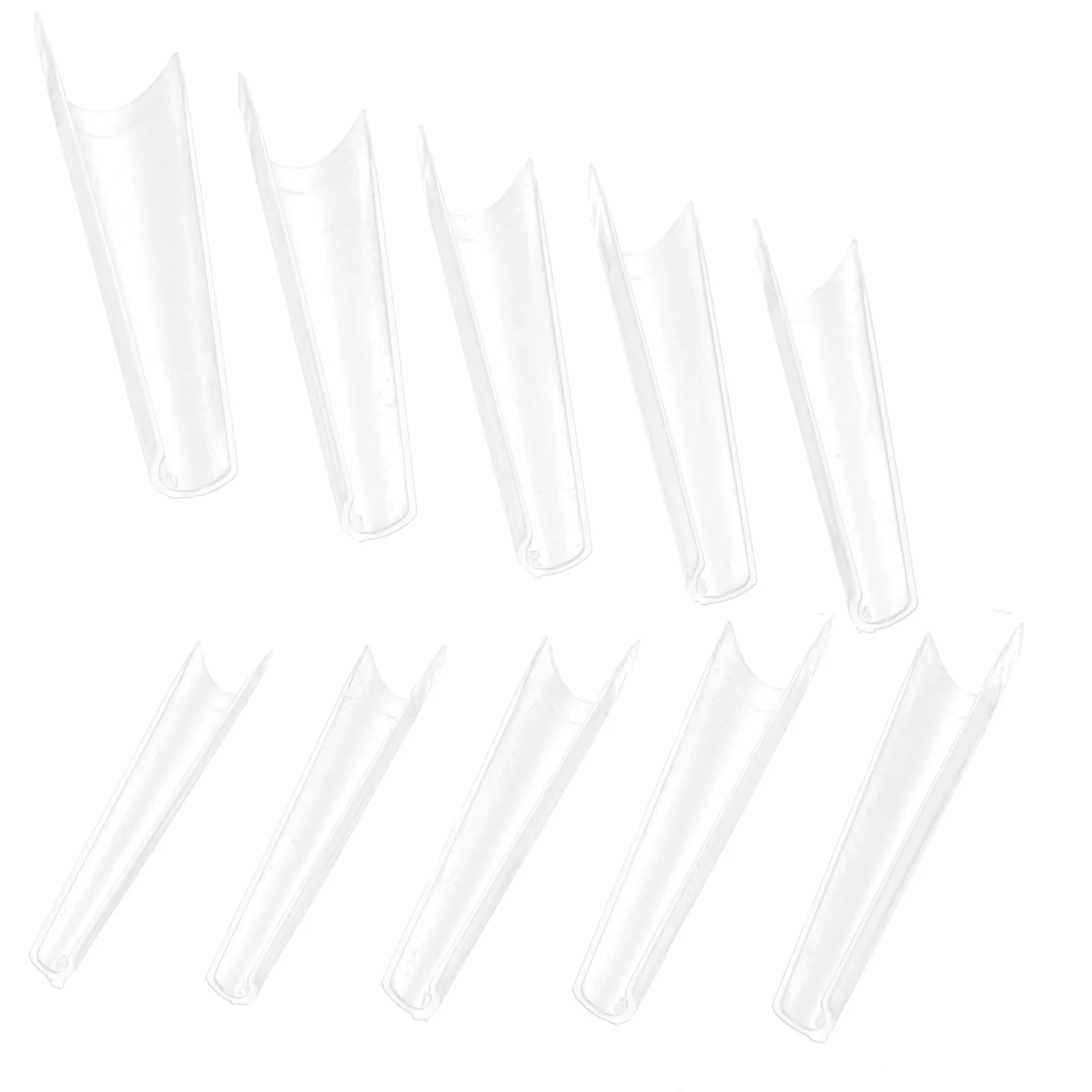 

500 Pcs False Nails Full Coverage Tips Coffin ABS Artificial Nail Tips Plastic Long French Style Wedding Prom DIY Salon