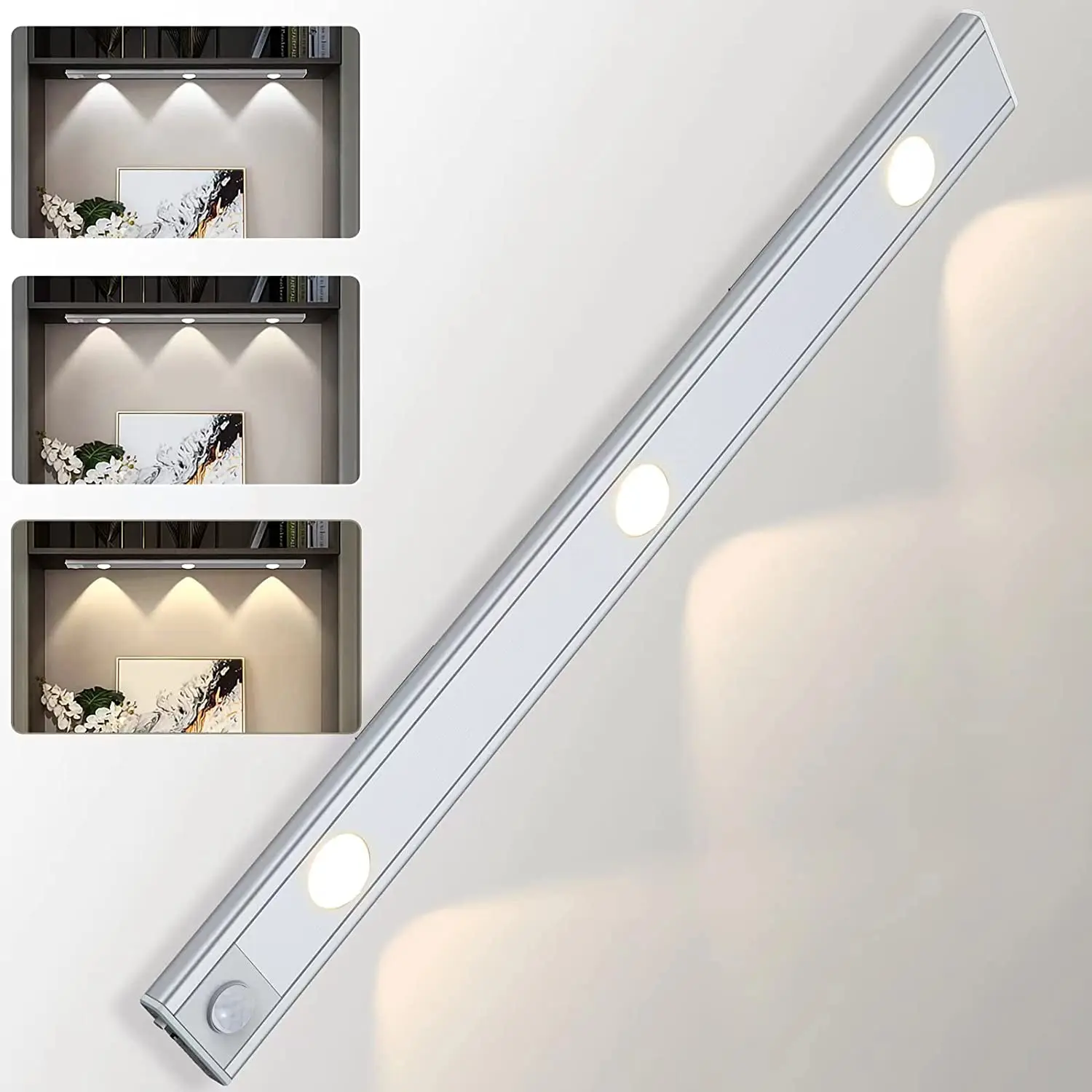 Led Onder Kast Licht Pir Motion Sensor Nachtlampje 20/30/40Cm Usb Oplaadbare Garderobe Kast Night voor Slaapkamer Keuken Lamp