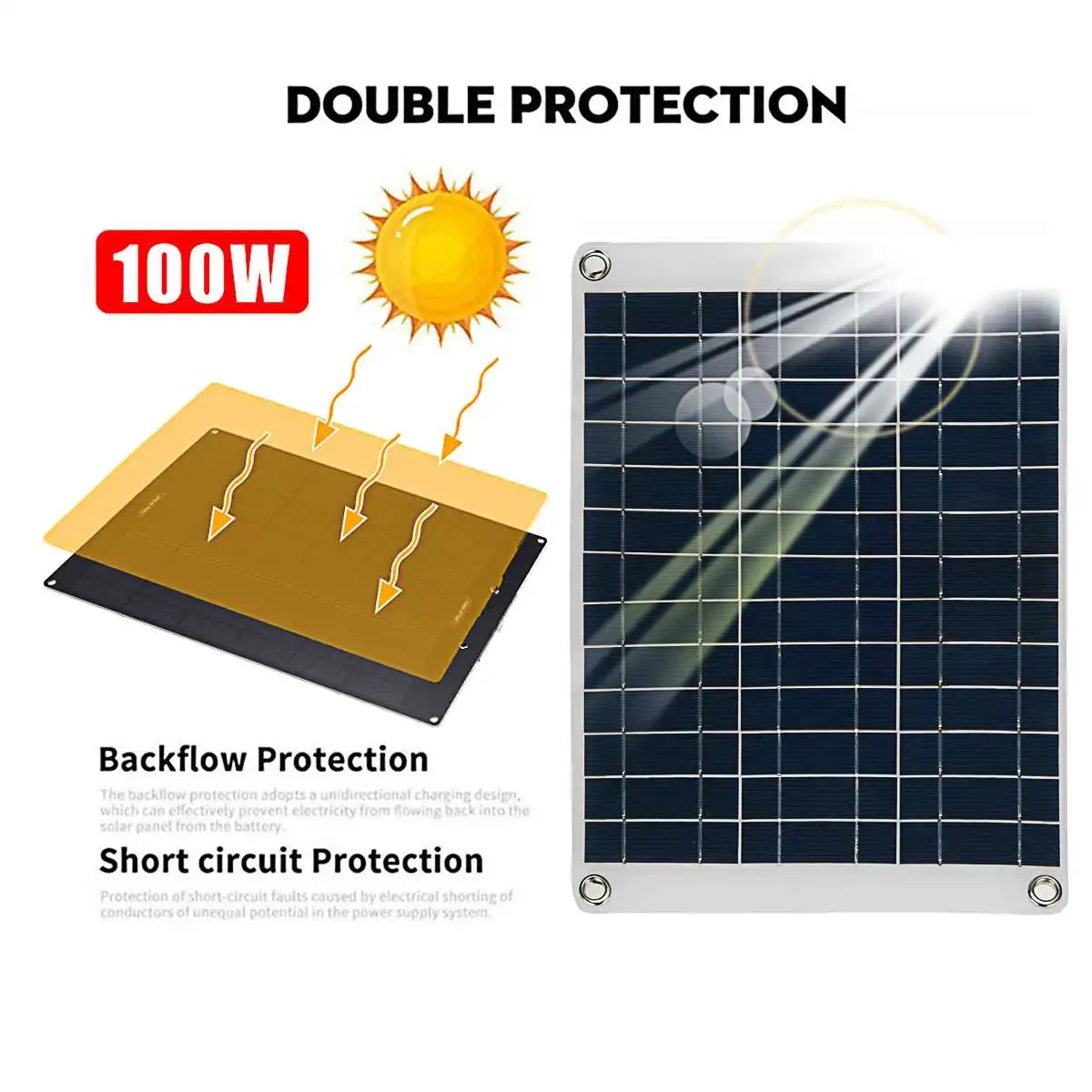 100W Flexible Solar Panel For Car/Boat/ Home Solar Battery Can Charge 12V Waterproof Solar Panel With 50/60/80/100A Controller