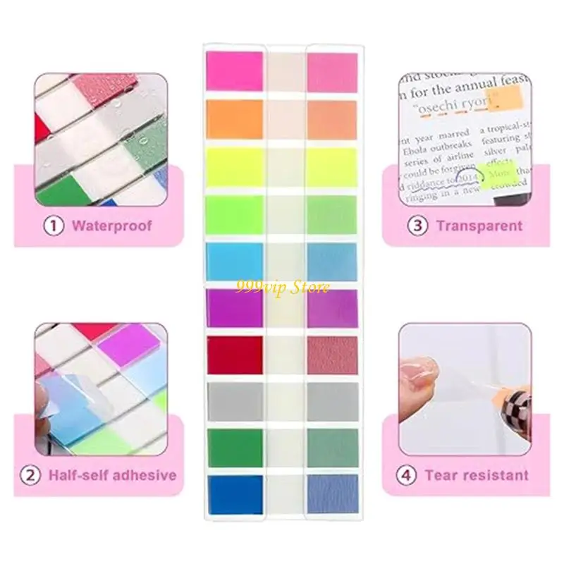 C90C 바인더 저널 플래너 폴더에 대한 Colored Pet 라벨 재배치 가능한 접착제 노트