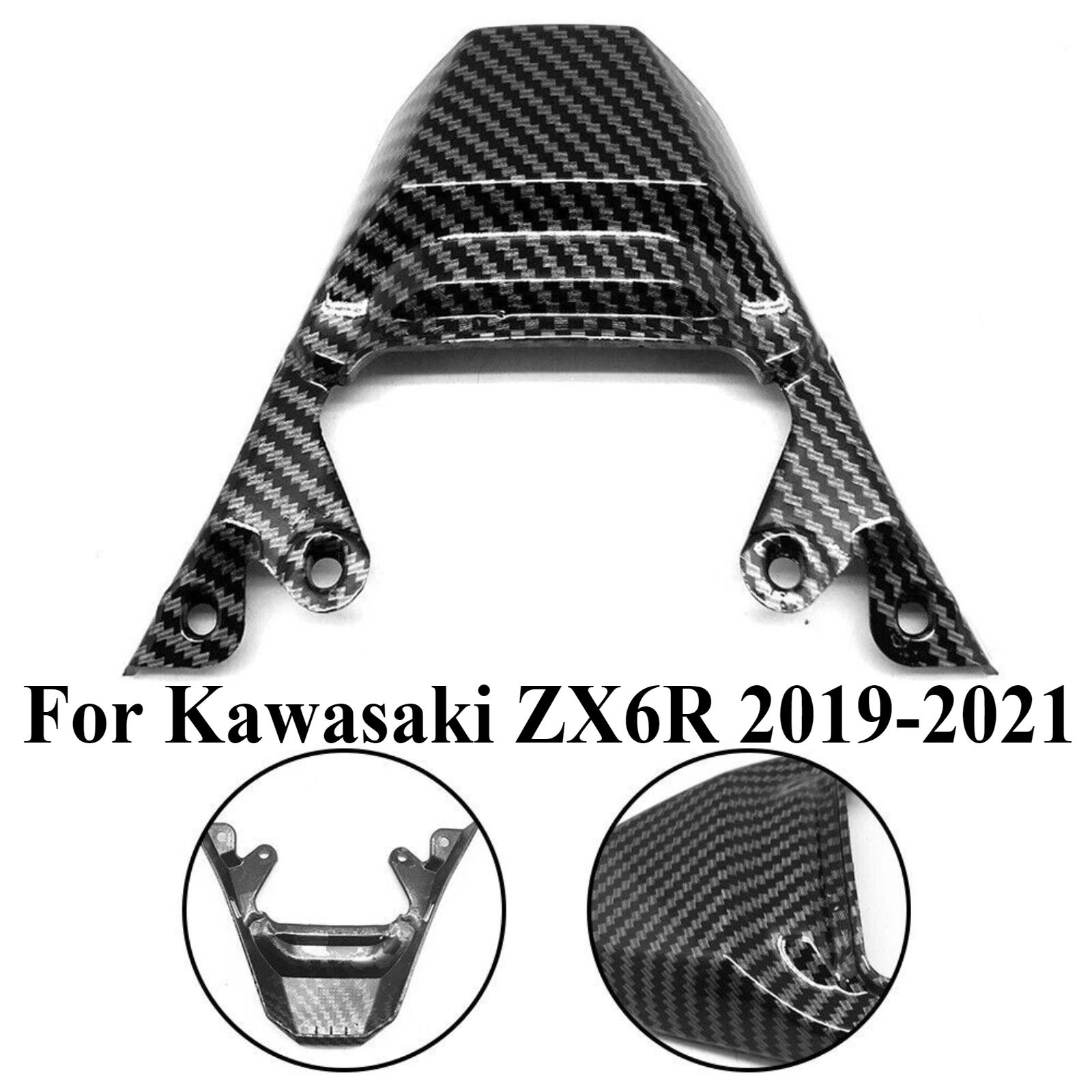 

For Kawasaki ZX6R 2019-2021 Carbon Fiber Rear Seat Tail Light Cover Fairing Motorcycle Rear Taillight Cowling Protective