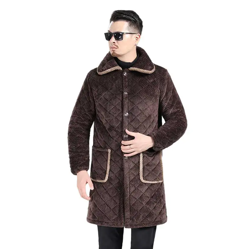 Thiened القطن العمل المئزر الرجال معطف الشتاء الدافئة المطبخ جيليه الثقيلة دو دائم مريلة وزرة للرجال ملابس خارجية غير رسمية #4