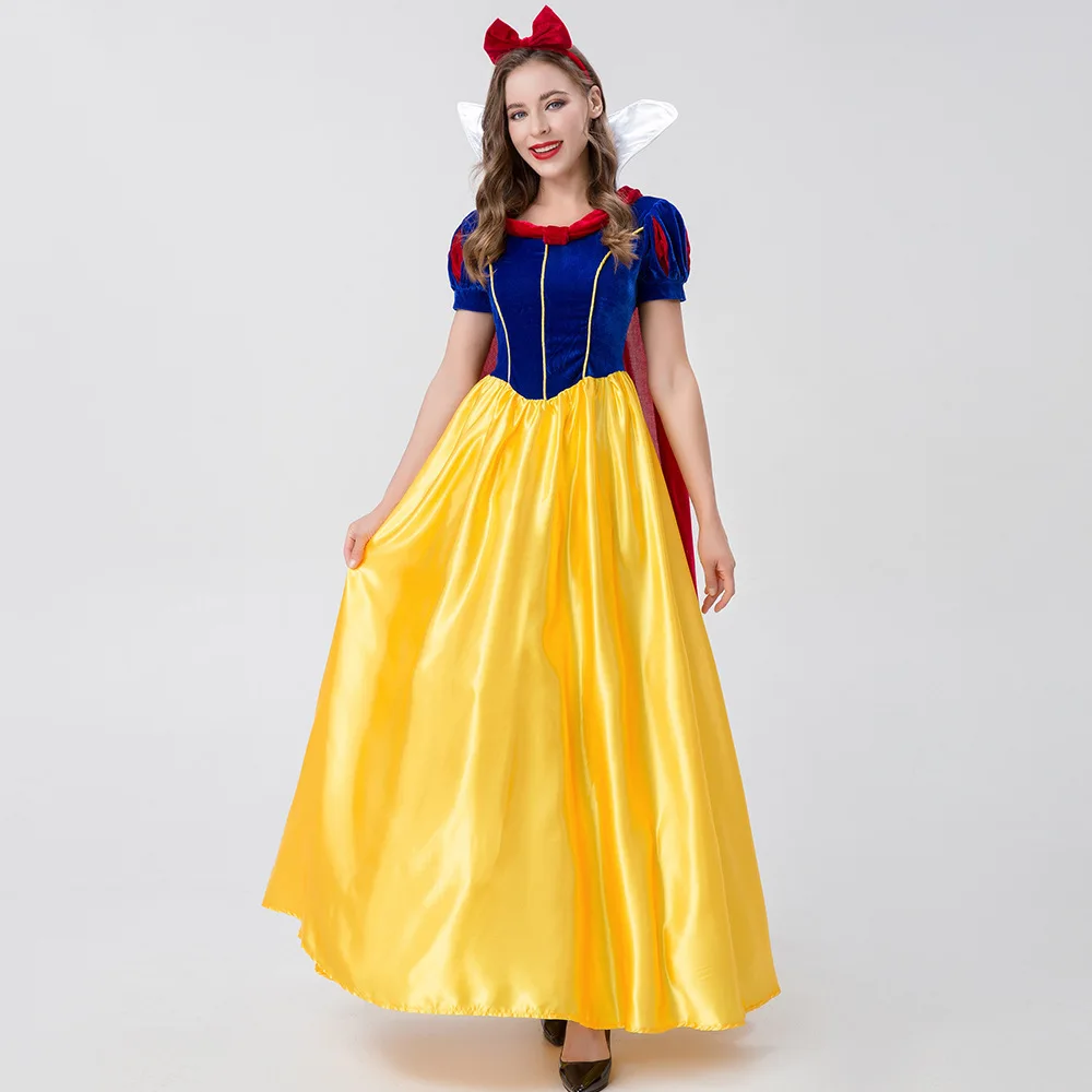 

Halloween Adult Snow White Cosplay Luxury Dress Magic Fairy Tale Princess Dress Show