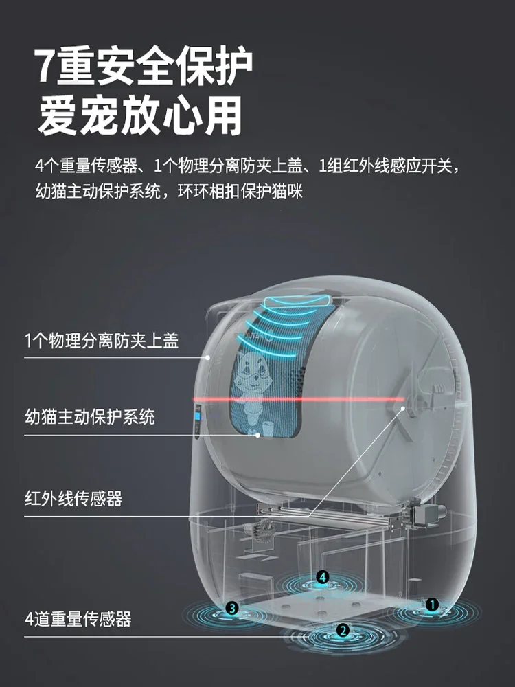 Automatic cat litter box intelligent cleaning cat litter machine fully enclosed deodorizing cat toilet shit shoveling machine