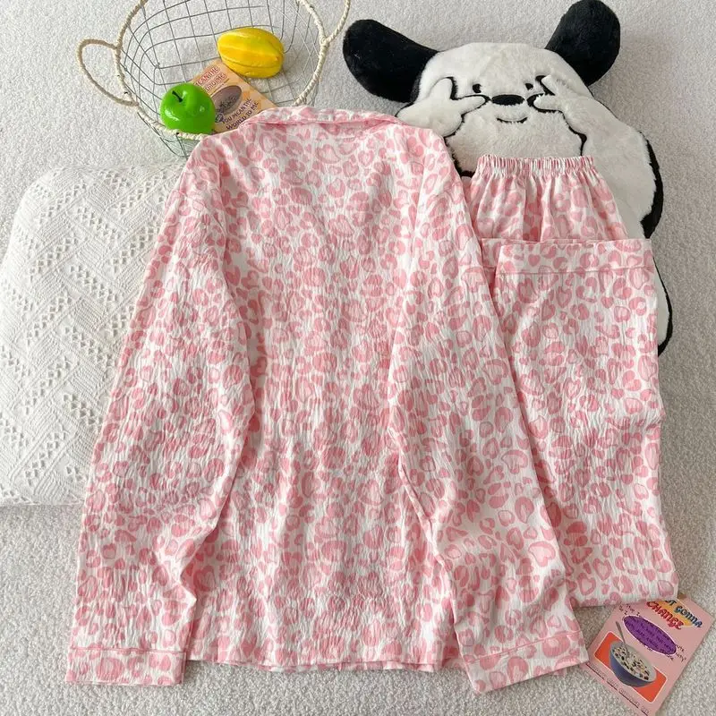 Spring and Autumn Pajamas, Women's Long Sleeve Long Pants, Cartoon Cute Beauty Girl Home Clothes Set, Can be worn outside