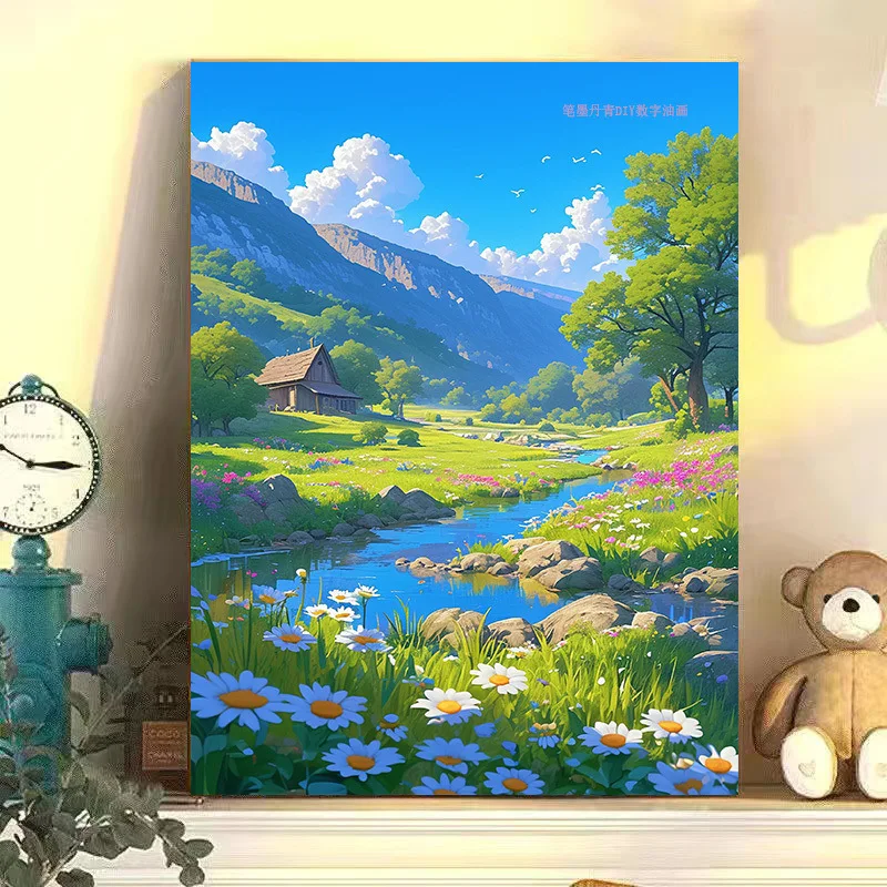

Diy Picture Painting By Numbers Landsape Acrylic Paints On Canvas Coloring By Numbers Home Decoration