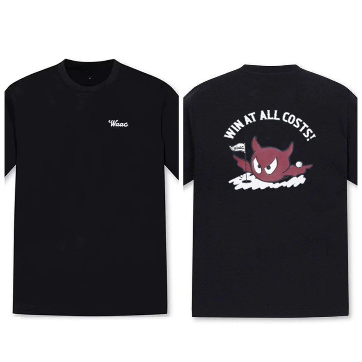 

Korea Waac Golf Clothing T-shirt Casual Cotton Round Neck Golf Versatile Short Sleeve Little Monster Print Men and Women