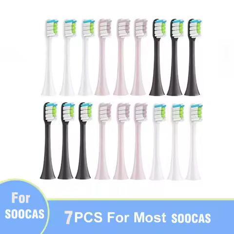 For Xiaomi SOOCAS X3 X5 X3U X1 V1 V2 SOOCARE Head 7pcs Replacement Heads Brush Heads Soft DuPont Sonic Toothbrush Vacuum Bristle