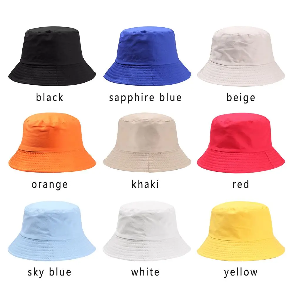 Unisex Girls Basin Chapeau Sun Prevent Hats Summer Foldable Bucket Hat Children Outdoor Sunscreen Cotton Fishing Hunting Cap