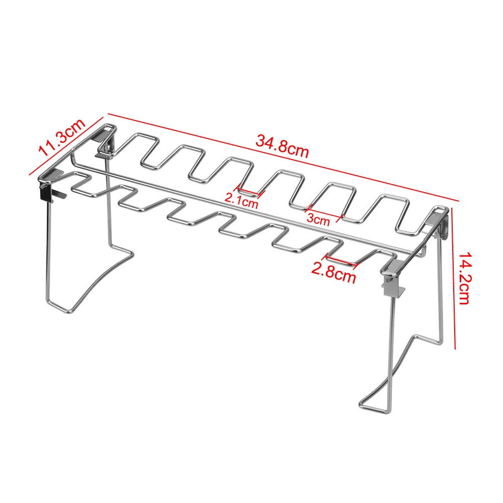 Barbecue Rib Roast Rack Stainless Steel Roast Chicken Leg Rack Non-Stick Grilling BBQ Chicken Wing Leg Rack