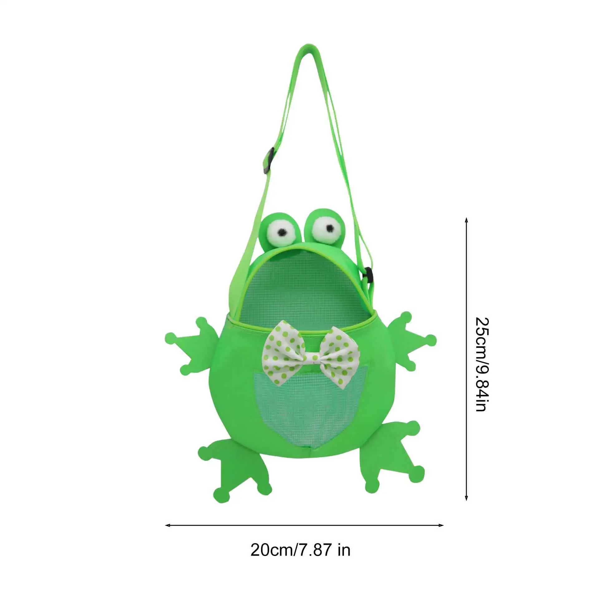 Beach Bag Sand Sifter Shell Collecting Bag Adjustable Frog Shape Portable Tote For Collecting Kids Boy Girl Outdoor Vacation