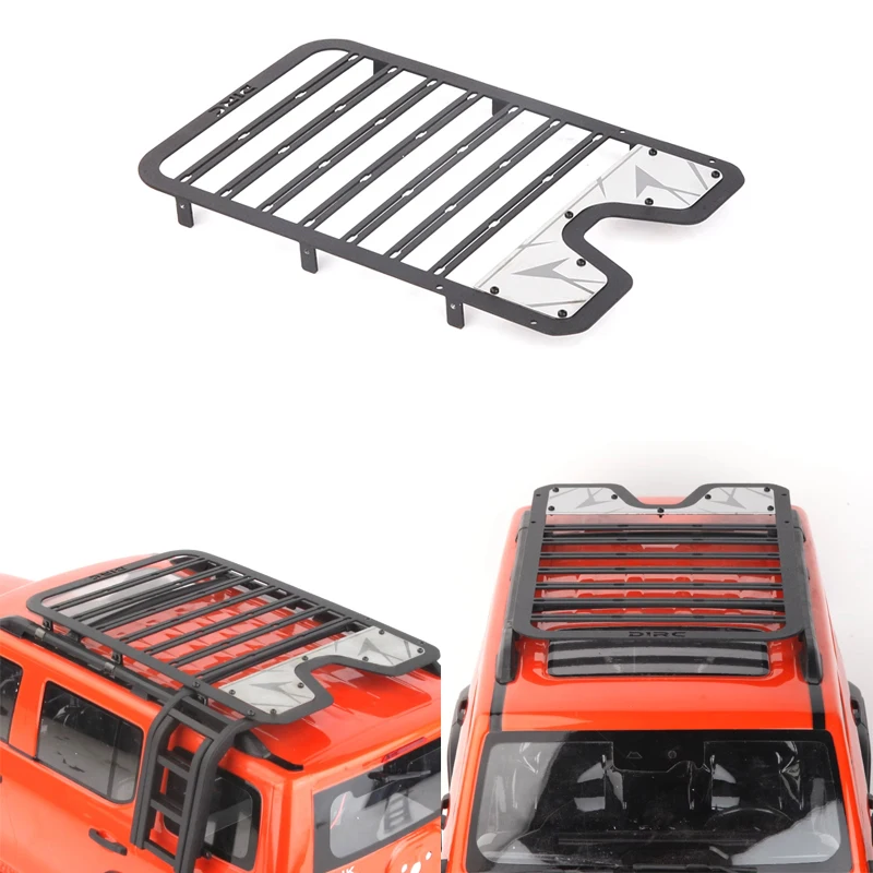 Metal Simulation Extended Luggage Rack Non-destructive Installation Roof Rack for 1/8 RC Crawler Car Traxxas Thor KM Tank 300