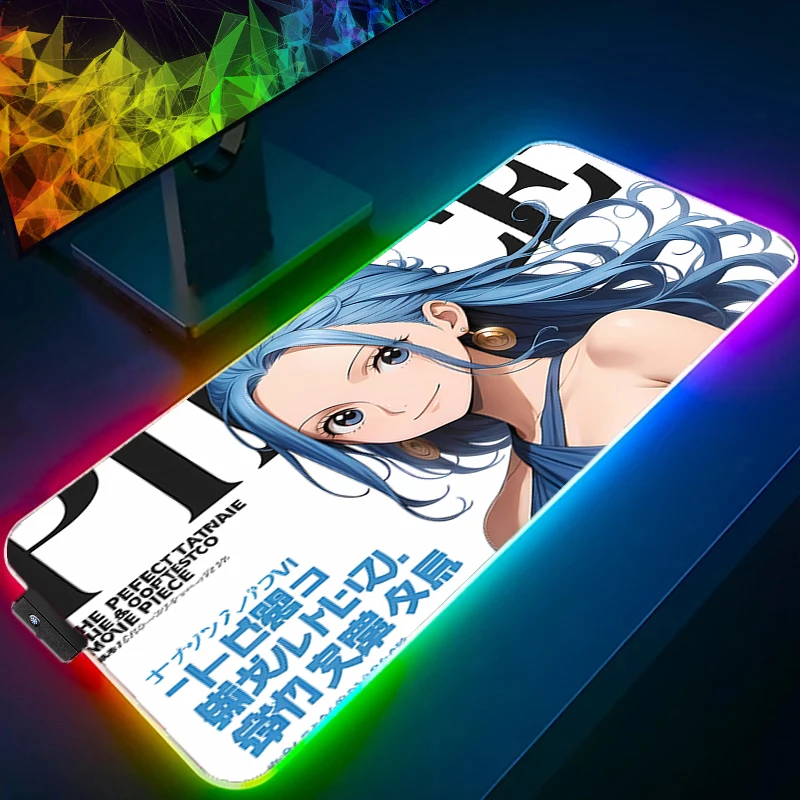 

LED Mouse Pad one Piece XXL PC RGB Desk Mat Gamer Office Backlight Carpet Keyboard Table Gaming Accessories Anime XXL Mousepad
