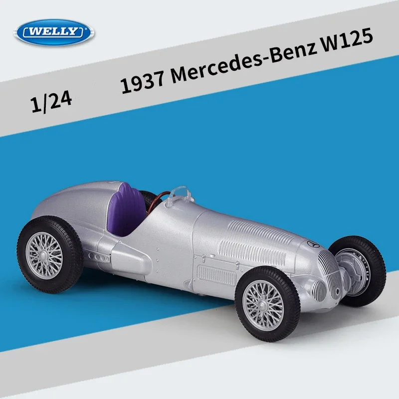 

WELLY 1:24 Mercedes-Benz 1937 W125 Simulation Alloy Car Model - Suitable for Children's Toys and Collections