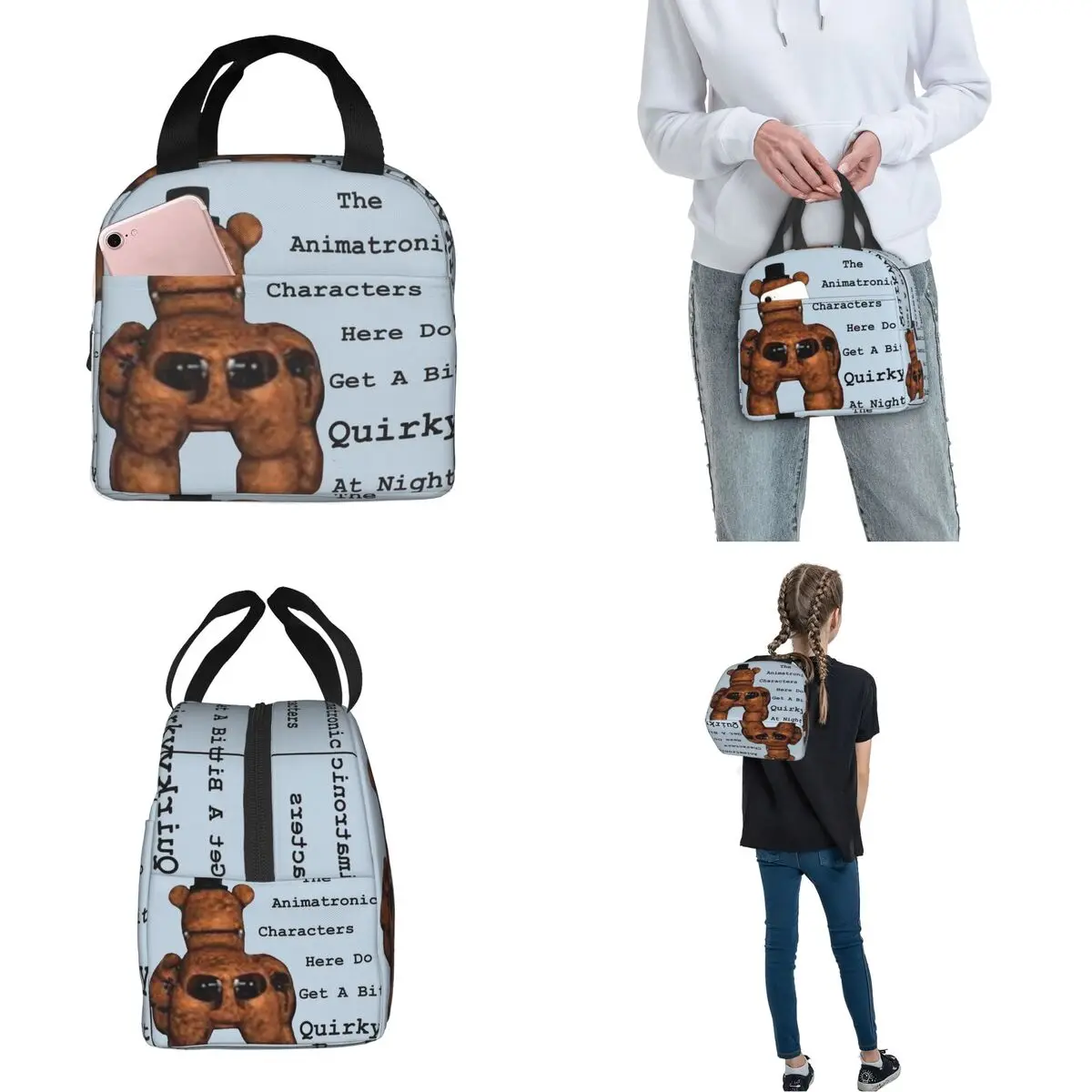 FNAF At Freddys Thermal Insulated Lunch Bags for Picnic Portable Bento Box Cooler Thermal Lunch Box