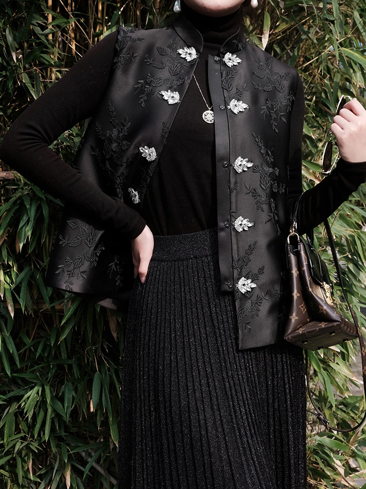 

Ele Embroidered Blouse Women's Sweater Floral Drill New Chinese Sle Autumn New Sle Polyester Fiber 00% Interface Brand