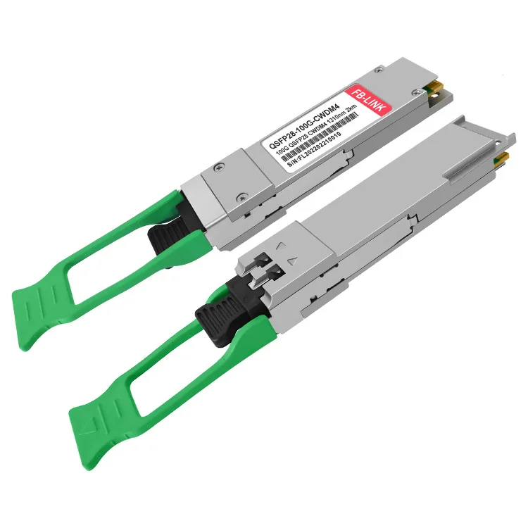 وحدة ألياف بصرية 100G CWDM4 2KM QSFP28 دوبلكس LC متوافقة مع مفتاح Cisco Mikrotik Mellanox ubiquiti