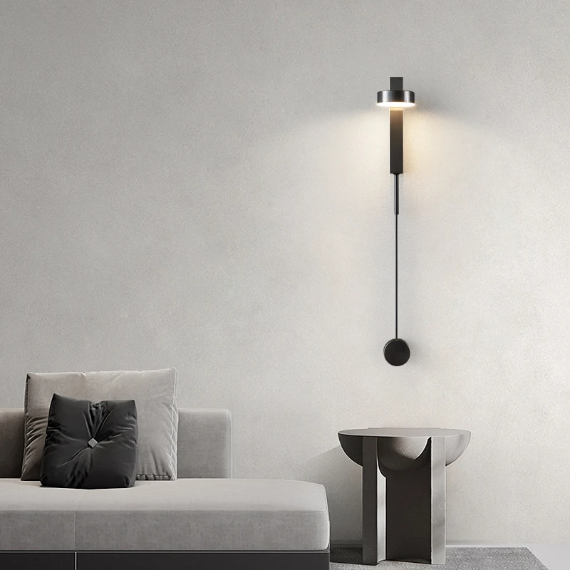 SOFEINA Nordic Brass Wall Lamp LED 3 Colors Creative Simple Gold Bedside Sconce Light for Home Living Room Bedroom