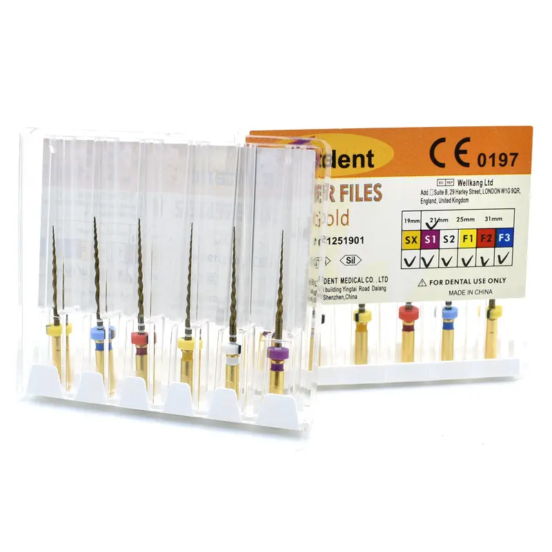 Dental Pro Super Files Taper Gold Universeral Engine Use Rotary Files Golden Dondontic Root Canal NITI Dentist Tool