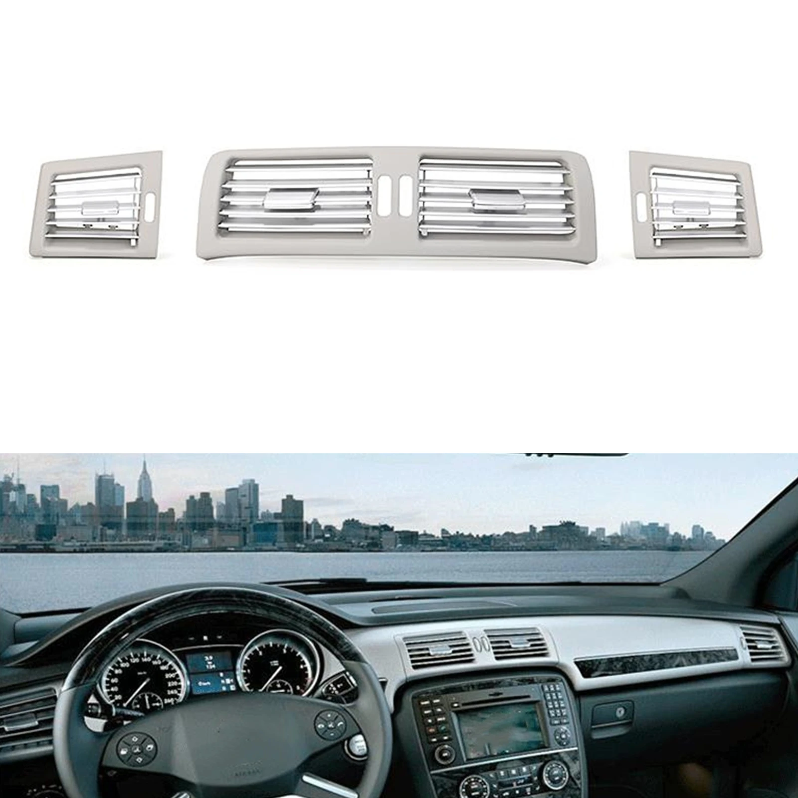 Front Center & Side Dashboard Air Vent Conditioning Grill Panel For Mercedes-Benz W251 R280 R300 R320 R350 500 R63 AMG 2006-2009