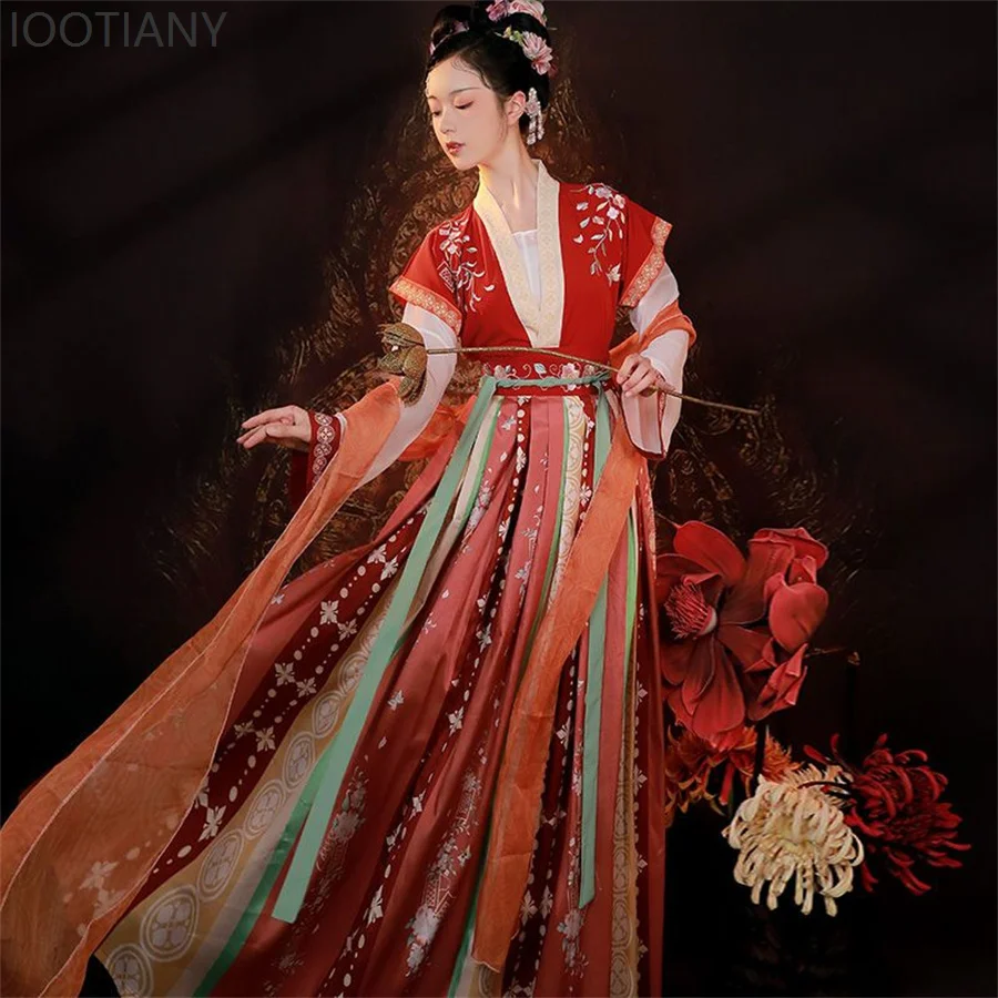 Chinese Traditional Hanfu Clothing Female Han Dynasty Dress Oriental Princess Dress Lady Elegant Tang Dynasty Dance Costume New