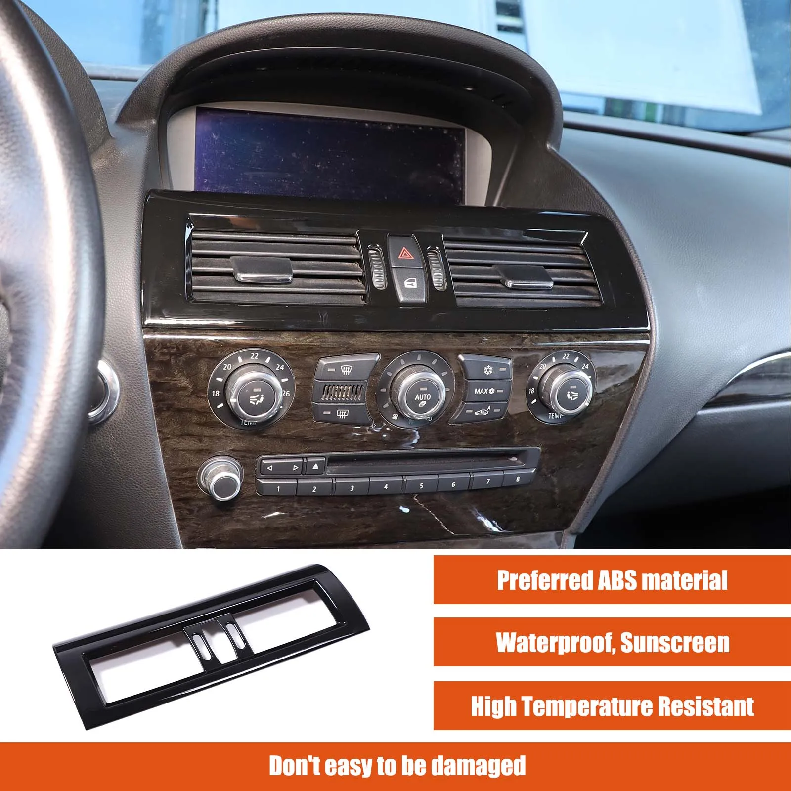 

1piece set ABS carbon fiber For BMW 6 Series E63 E64 2004-2009 car center control air outlet frame decorative car accessories