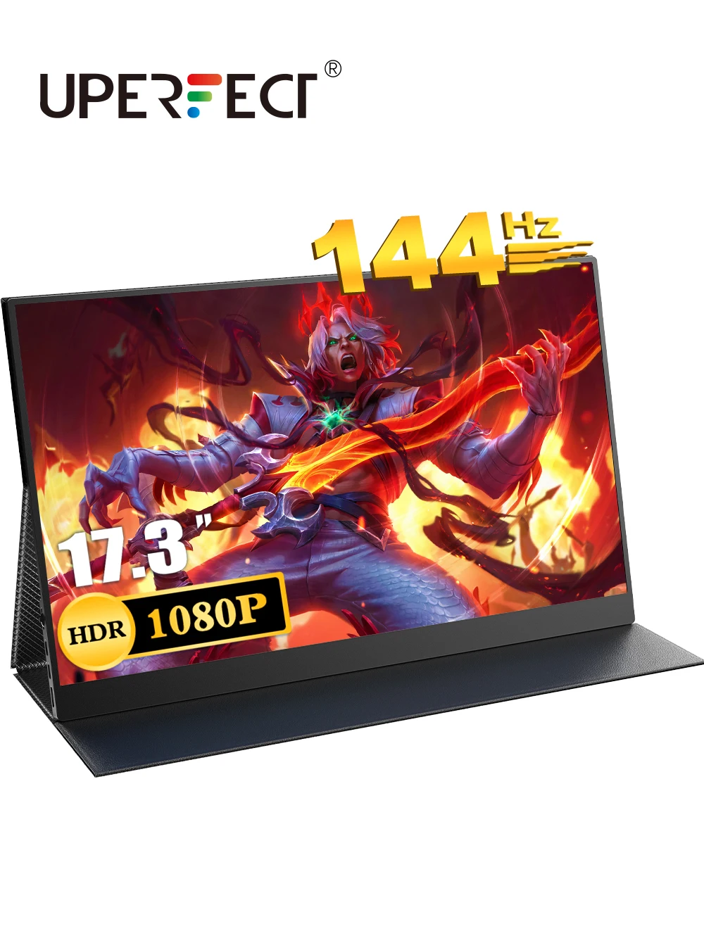 UPERFECT Portable Monitor 17.3 Inch 144Hz 1080P FHD Gaming Display USB-C HDMI HDR IPS Screen Extender For Computer Laptop PC Mac