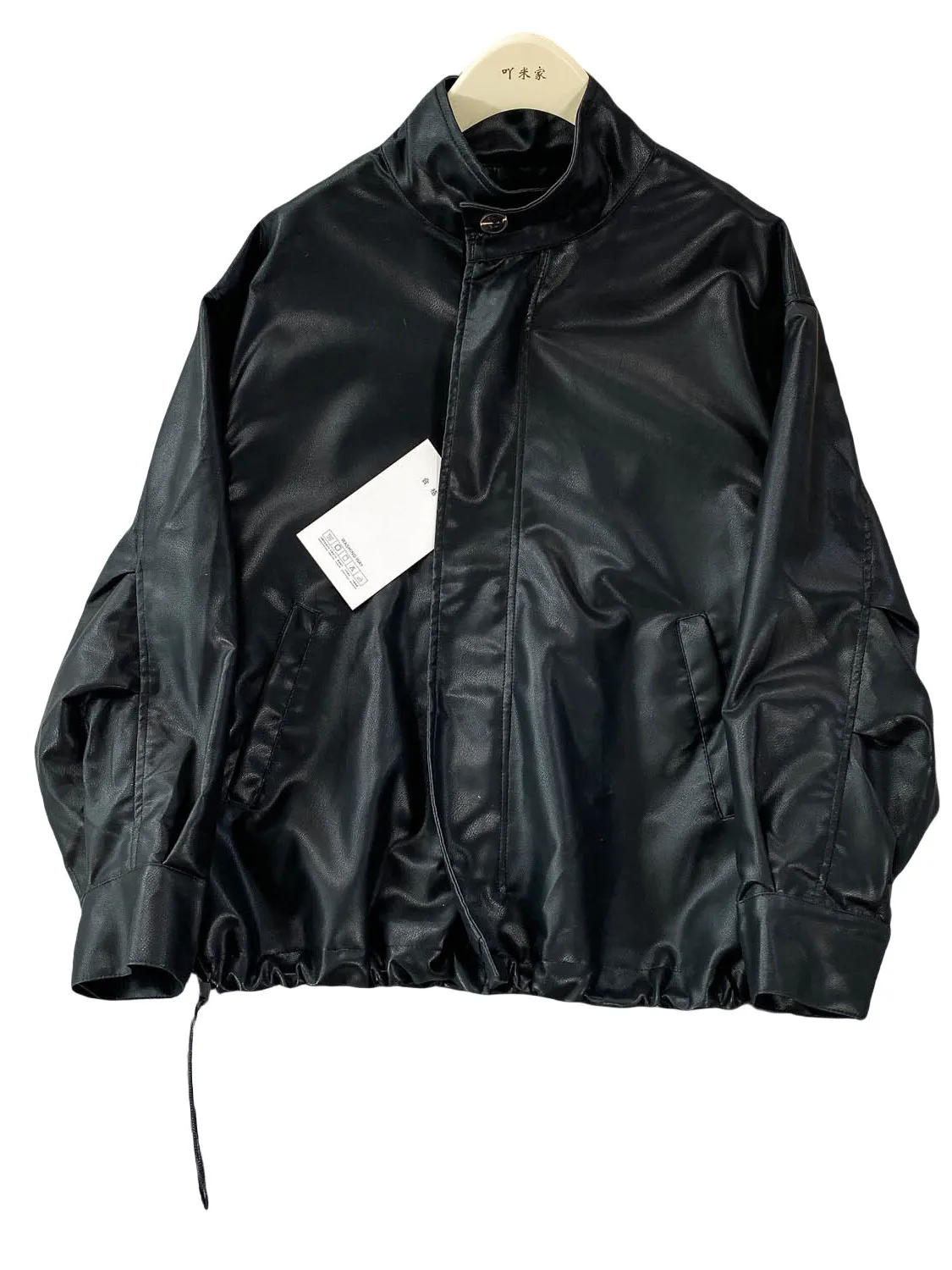 ملابس خارجية فضفاضة للسيدات من الجلد البني لراكبي الدراجات النارية من Jaet مقاومة للرياح وياقة واقفة مناسبة لملابس الشارع للخريف والشتاء