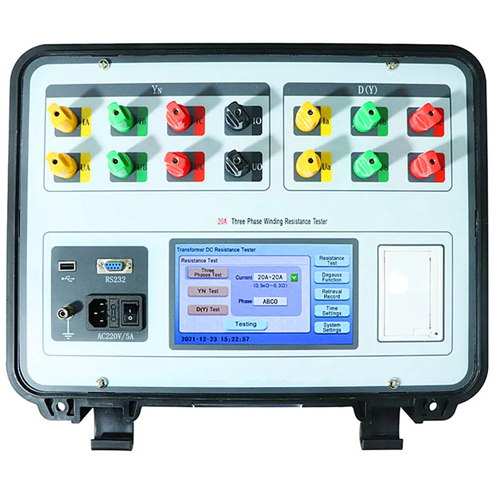 20A Good Price High Precise 3 Three Phase 20A Transformer DC Resistance Meter Transformer Winding Resistance Tester