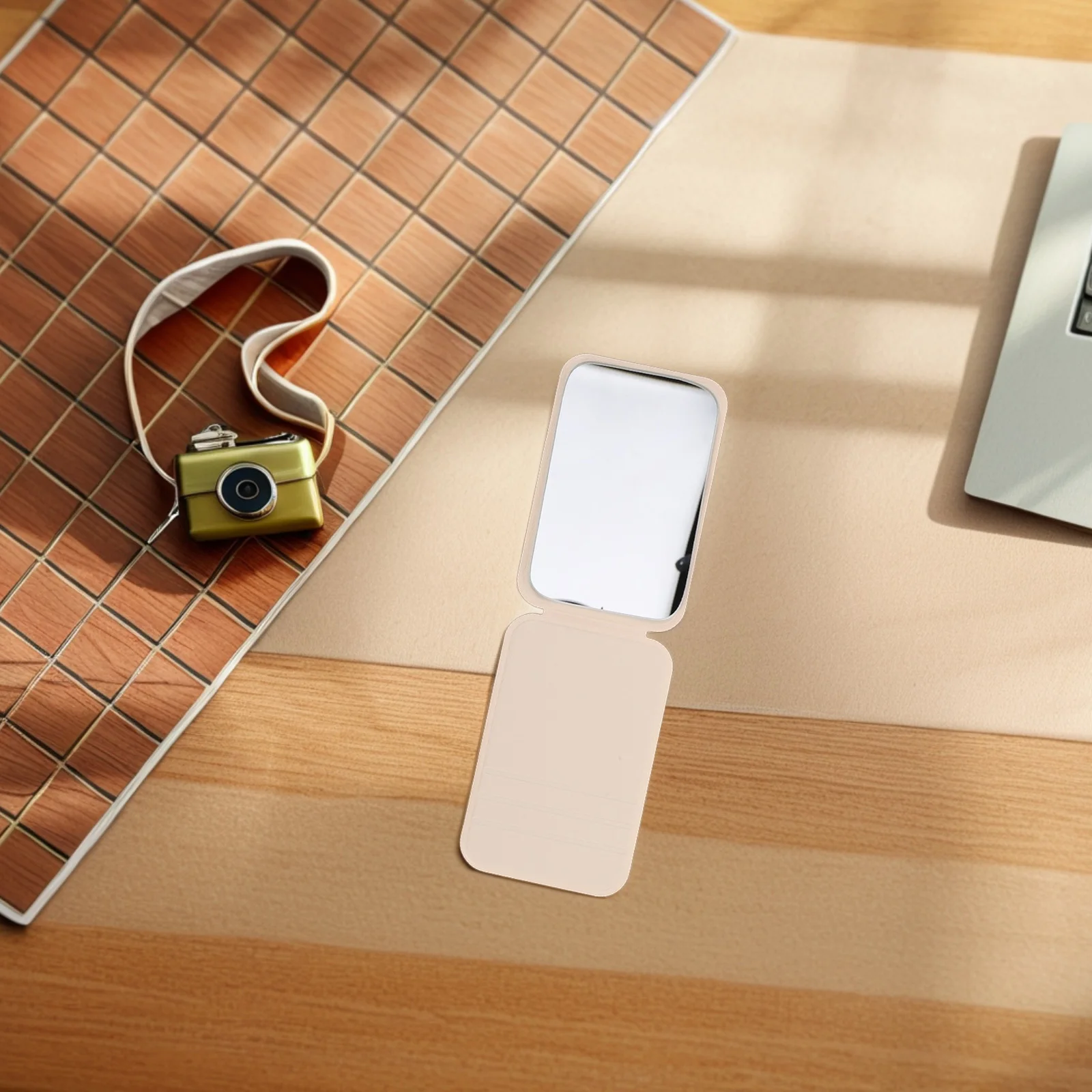 Foldable Mini Mirror High Definition Surface Compact Mirror for on The Go Makeup Application and Eyebrow Shaping